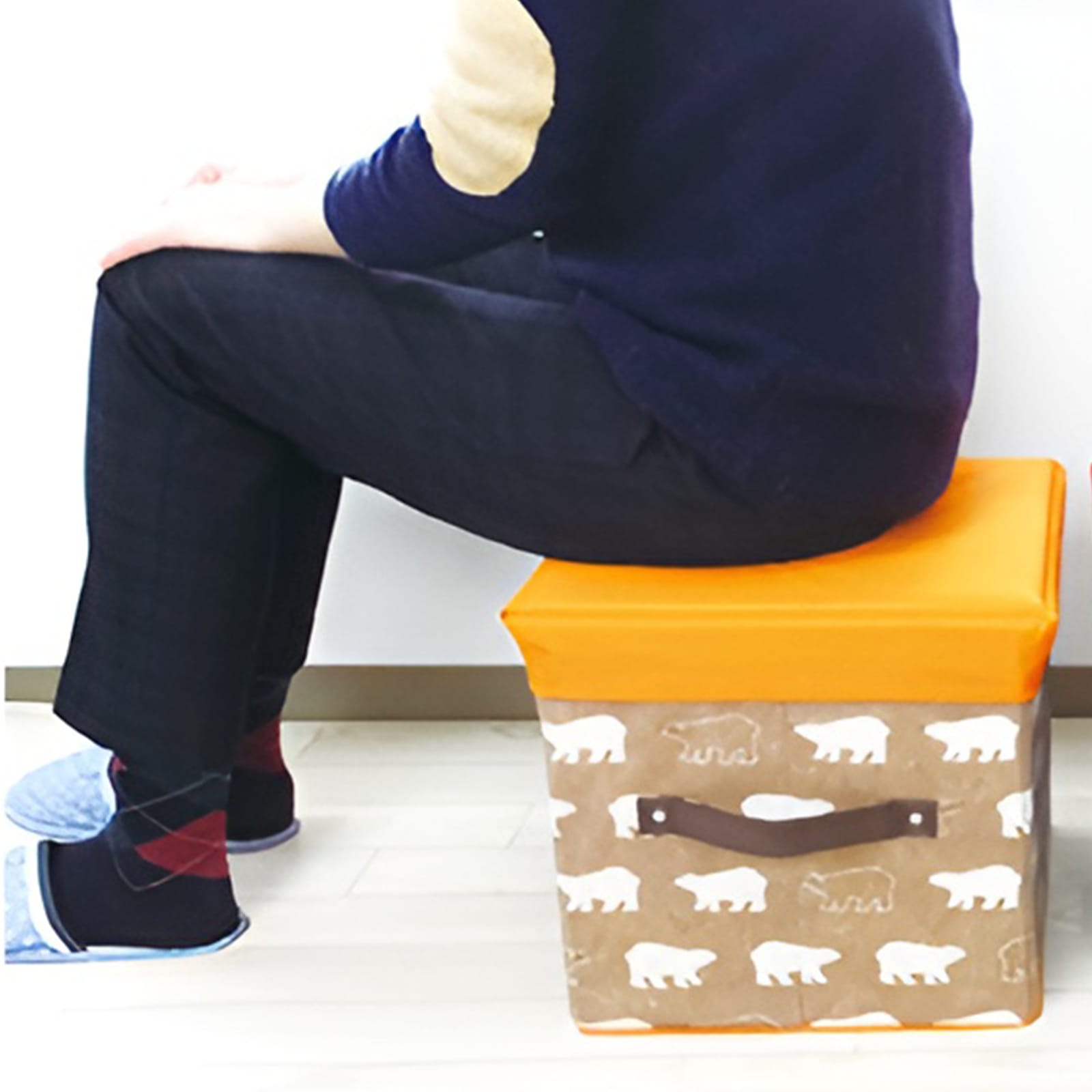 Folding Storage Ottoman Stool Cube