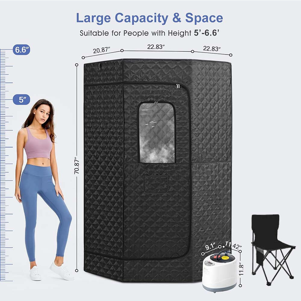 Home Portable Steam Sauna Tent w/Remote Control Foldable Chair Loss Weight AU, Heating Pads - photo 7