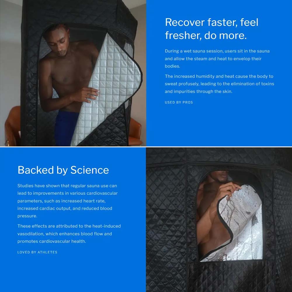 Heating Pads - Home Portable Steam Sauna Tent w/Remote Control Foldable Chair Loss Weight AU