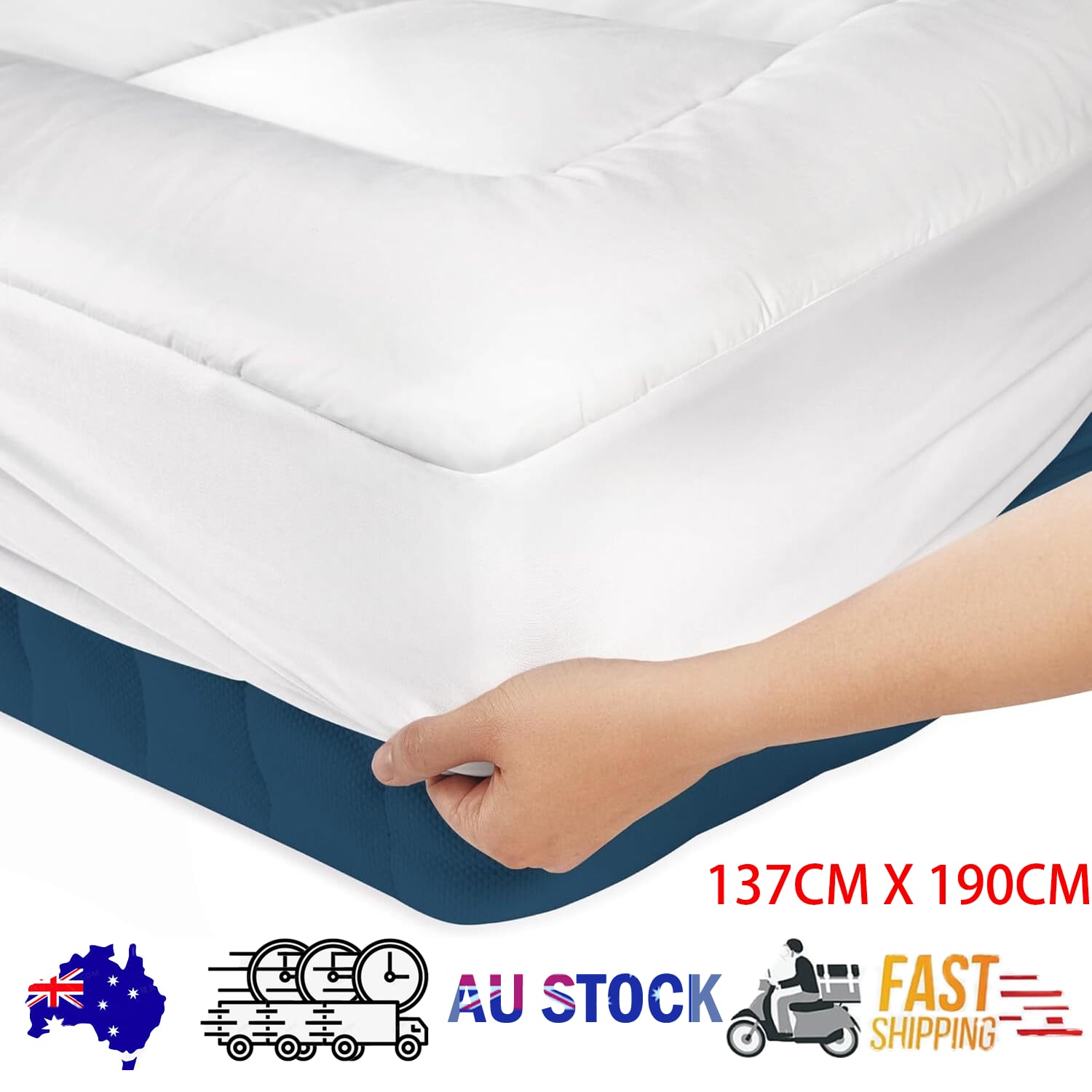 Mattress Topper Charcoal Pillowtop 137x190cm