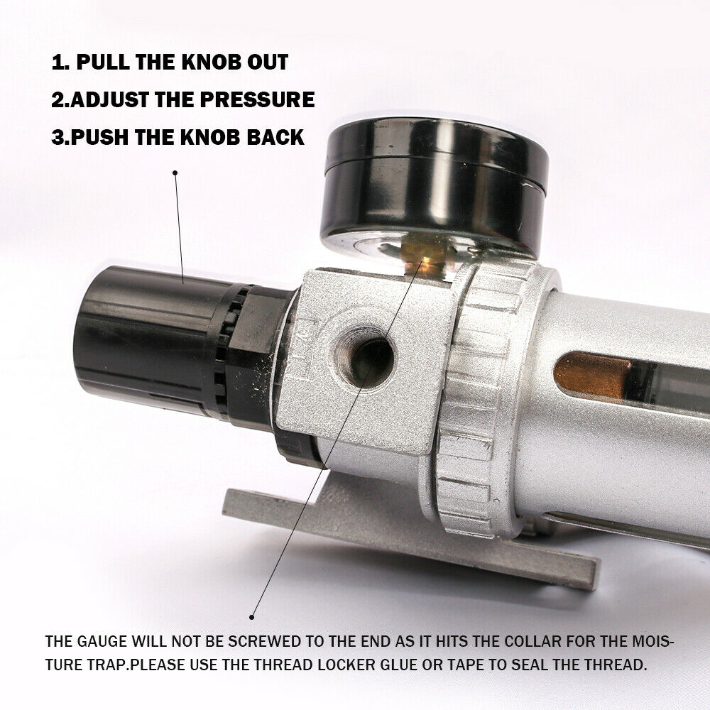 Air Compressor Oil Moisture Water Filter Regulator Separator Mount