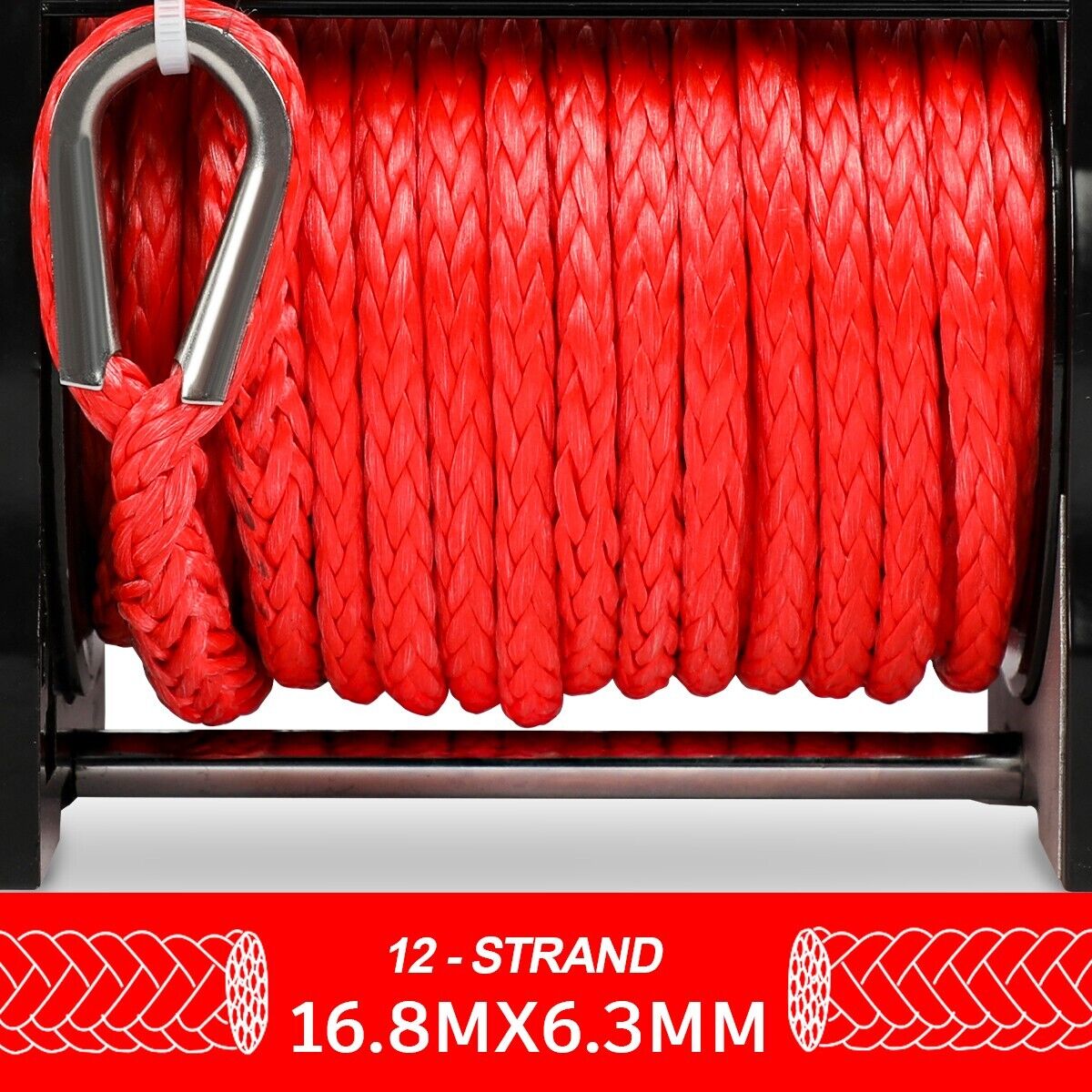 Wireless 12V Synthetic Rope Electric Winch 6000Lbs Boat Atv