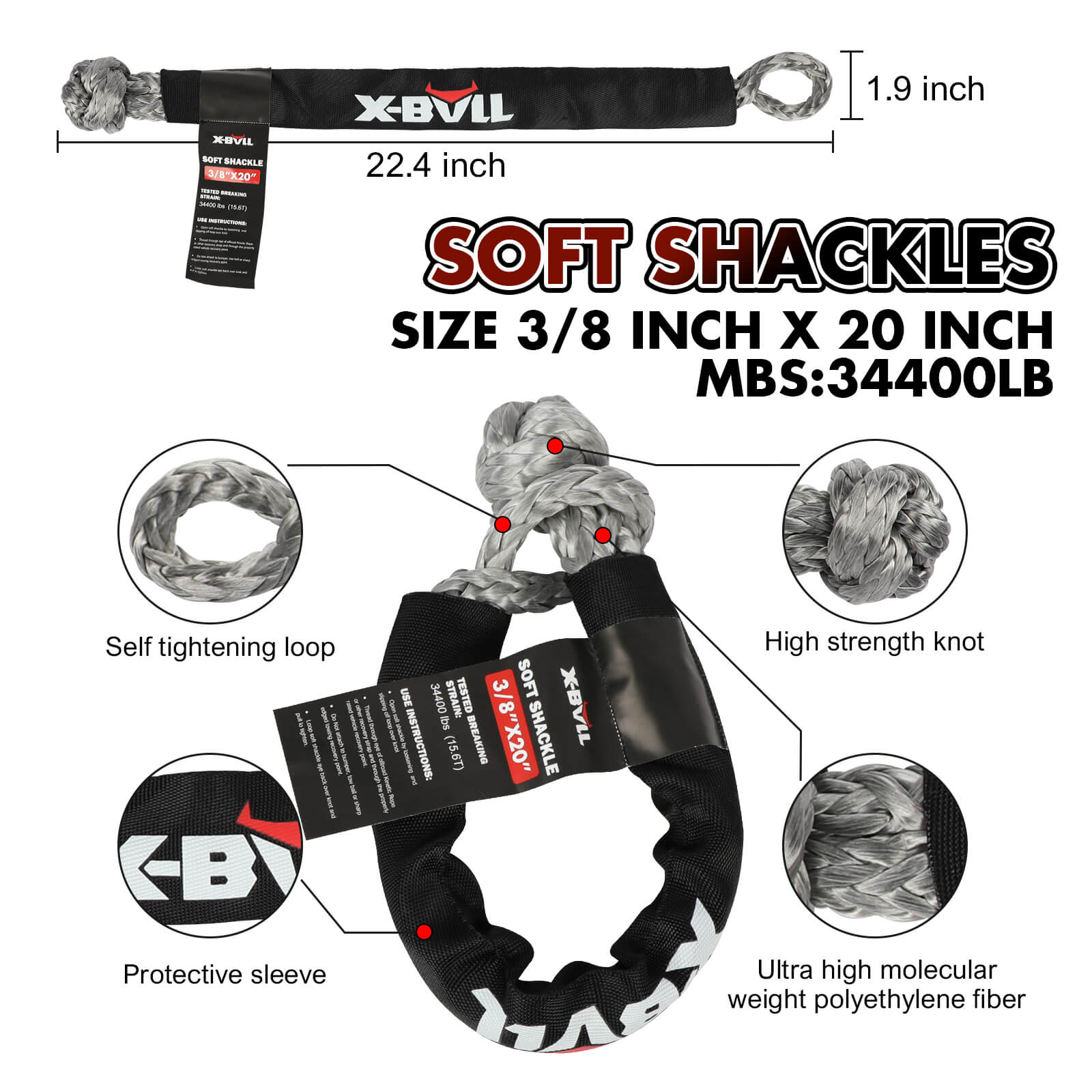 Kinetic Recovery Rope & 14500Lbs Electric Winch 4Wd Kit