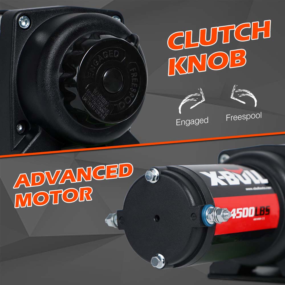 4500Lb Electric Winch Steel Cable & 5.5Mx13M Synthetic Rope