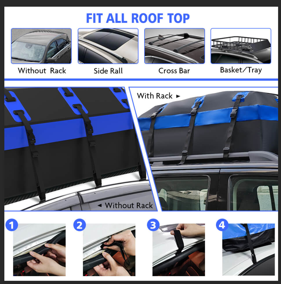 Waterproof Car Roof Cargo Carrier For All Vehicles