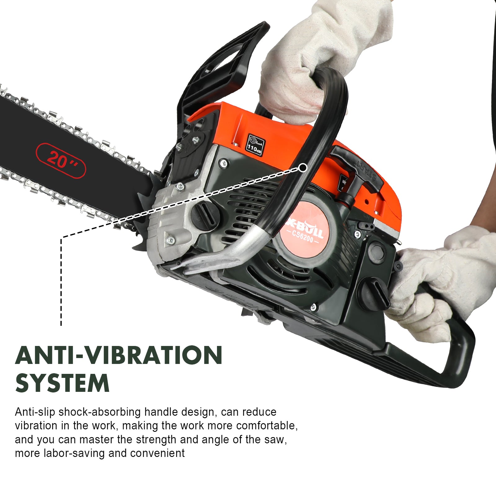 62Cc 20 Bar Petrol Chainsaw E-Start Commercial
