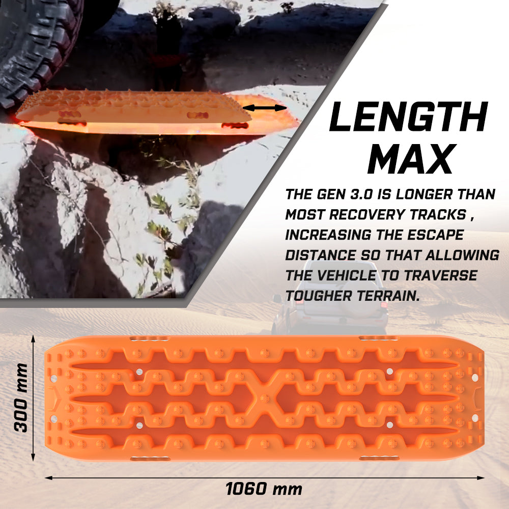 Recovery Tracks Sand Tracks Kit Carry Bag Mounting Pin Sand/Snow/Mud 10T 4Wd
