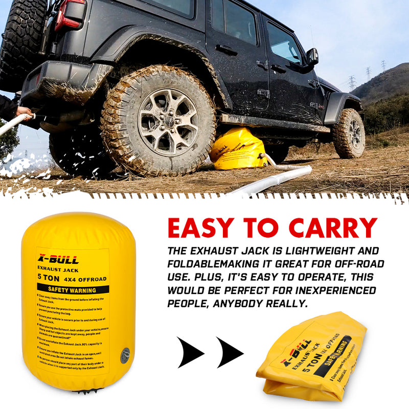 Exhaust Jack Air Bag Jack With 2Pcs Recovery Tracks Boards