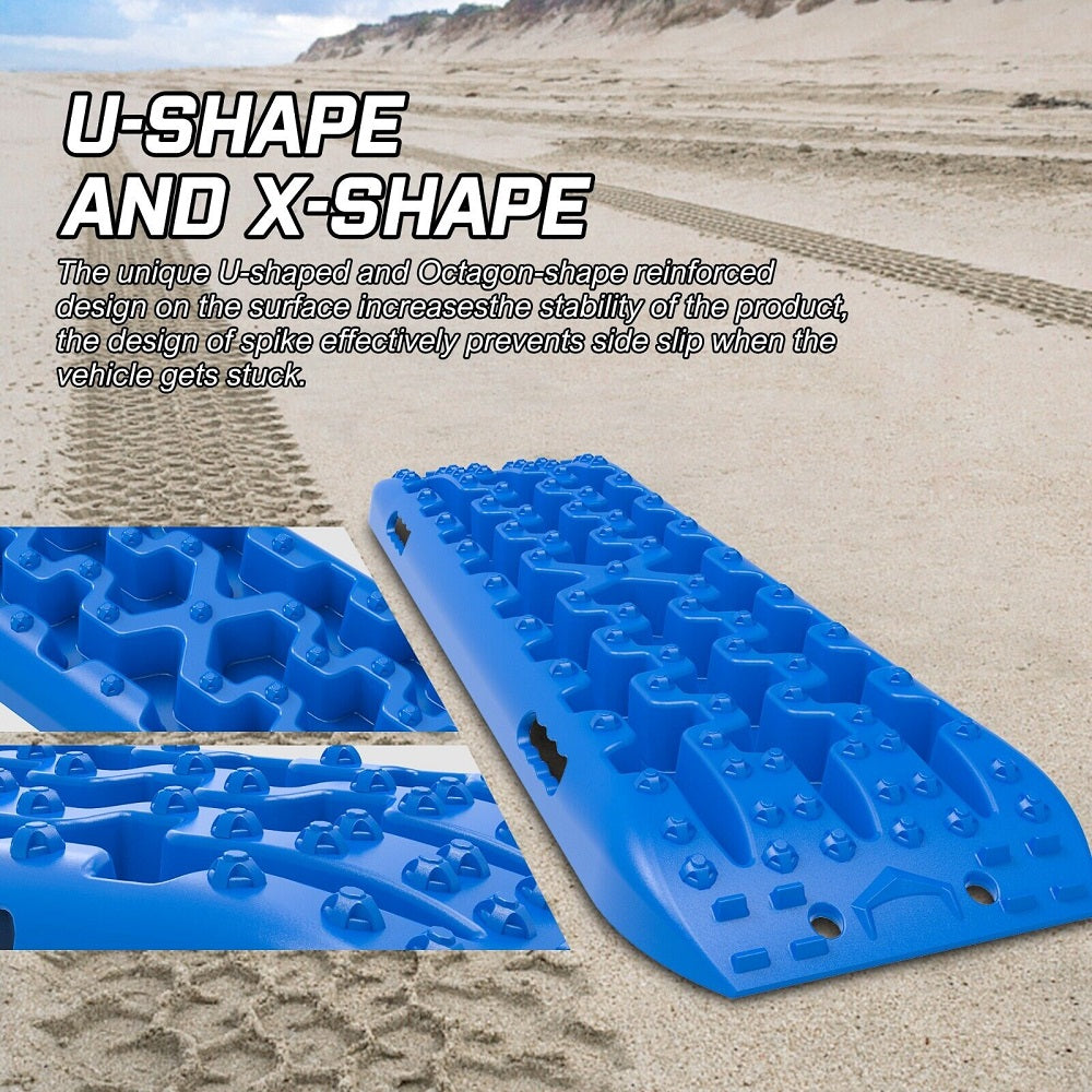 4WD Recovery Tools - Recovery Tracks Mud Snow / Grass 4X4 Caravan 2Pairs 4Wd Gen 3.0 - Blue