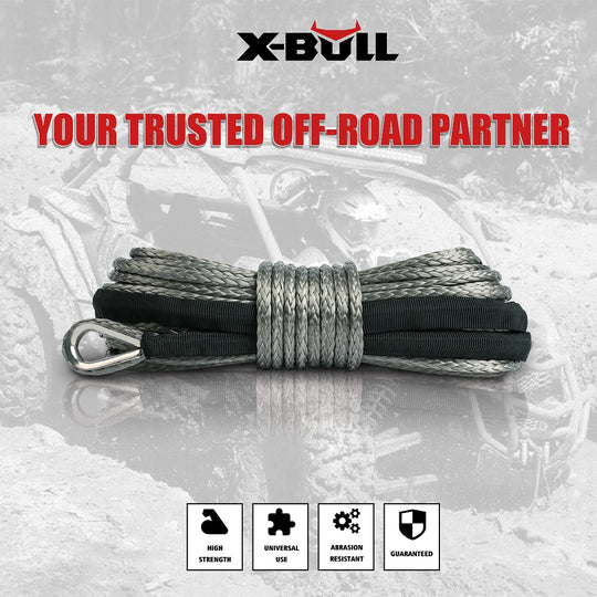 Synthetic Winch Rope 5.5Mm X 13M For Offroad Recovery - Dyneema Tow