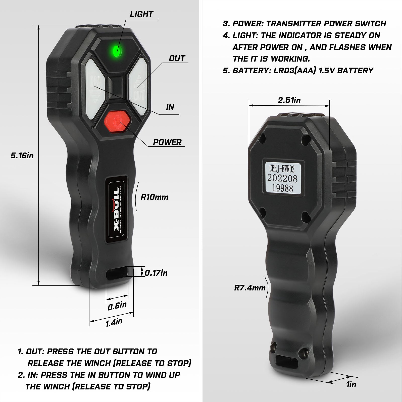 Winch Solenoid Relay Wiring Controller - 500A 12V With 150Ft Wireless Remote with 4WD Recovery Tools
