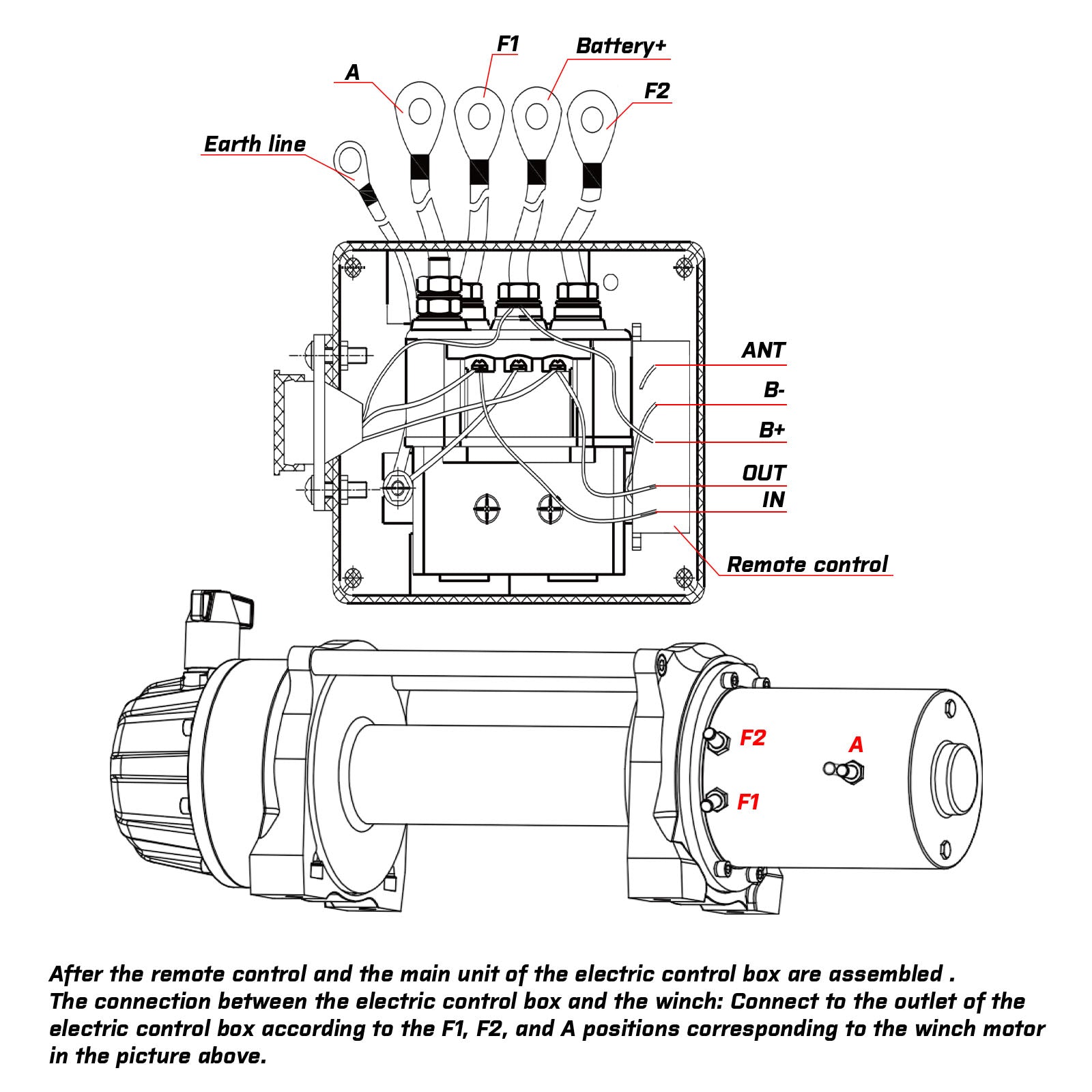 Winch Solenoid Relay Wiring Controller - 500A 12V With 150Ft Wireless Remote | 4WD Recovery Tools