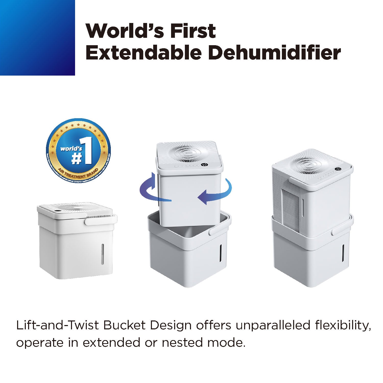 Smart Wi-Fi Cube Dehumidifier, 12L Tank, 20L/Day Capacity
