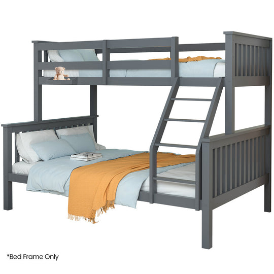 Bunk Bed Triple Wooden Single Over Double Beds For Kids Solid Pine, Beds & Bed Frames