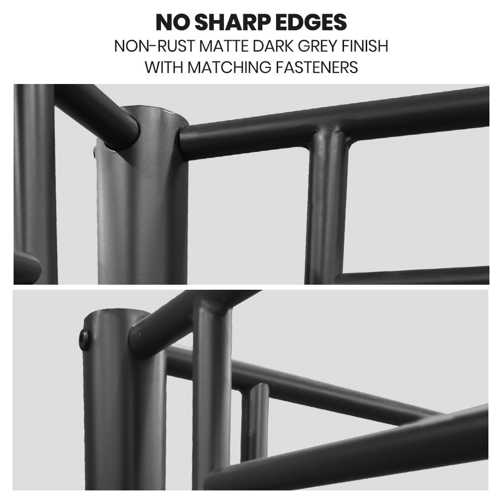 Metal Single Over Double Bunk Bed Frame Dark Matte Grey