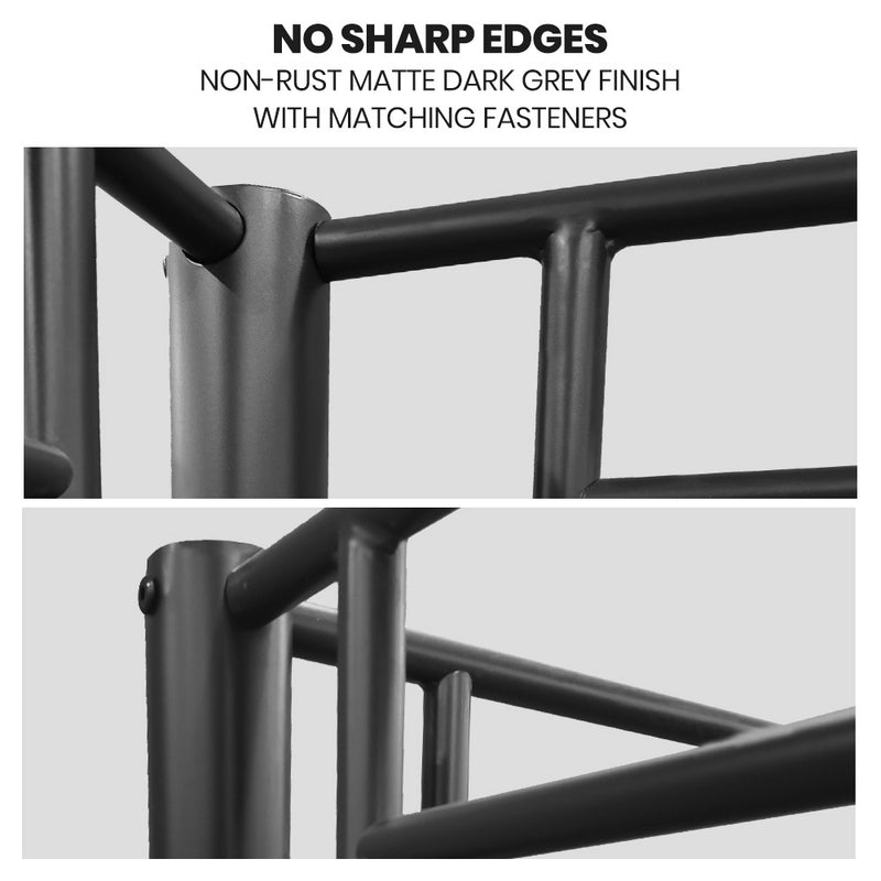 Metal Single Over Double Bunk Bed Frame Dark Matte Grey