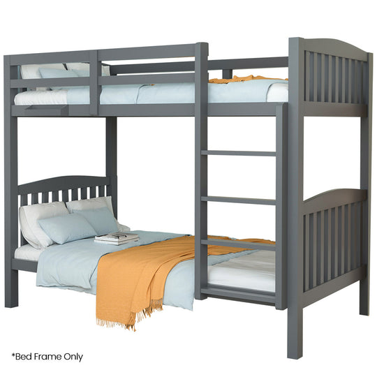 Grey colour - Single Bunk Bed Frame Solid Pine Wood Modular Design Grey
