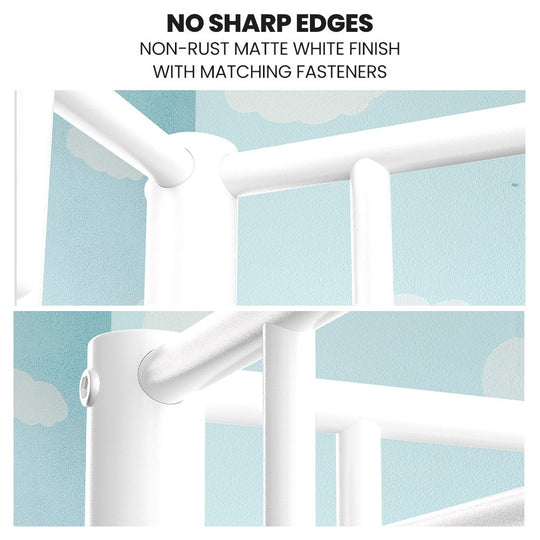 Single 2-in-1 Metal Bunk Bed Frame With Modular Matte White Design