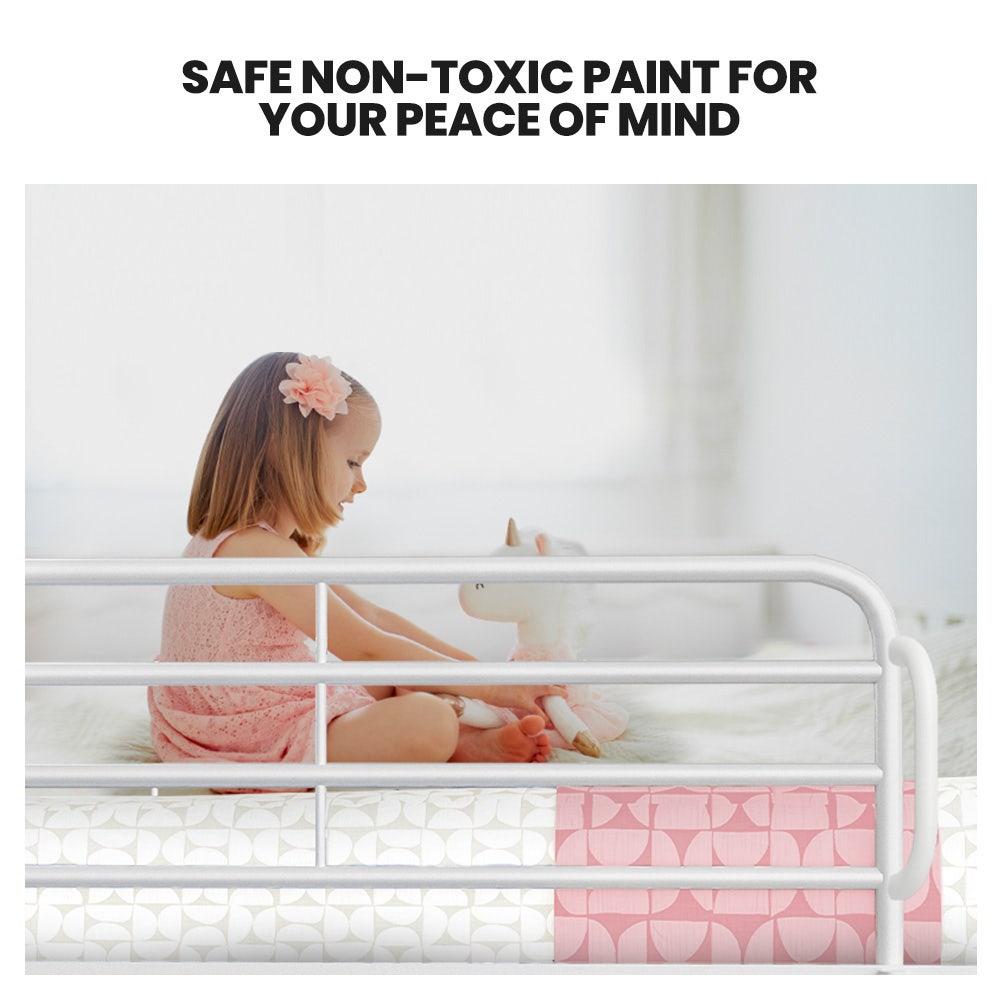 Single 2-in-1 Metal Bunk Bed Frame With Modular Matte White Design