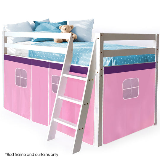 Wooden Kids Single Loft Bed Frame - Hiding Space Underneath With | Beds & Bed Frames