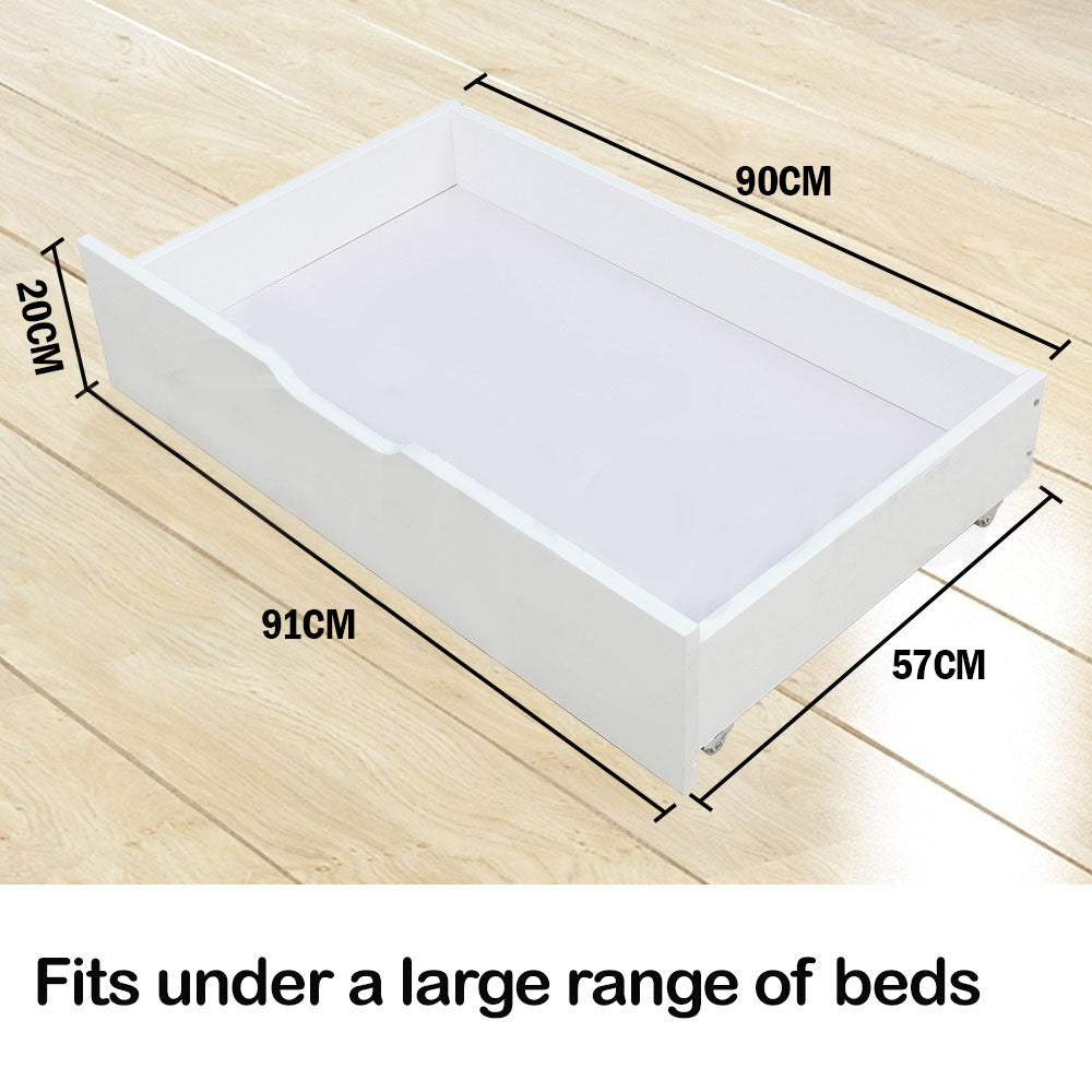 Trundle Under Bed Storage Drawers 2 Pieces White Storage Design