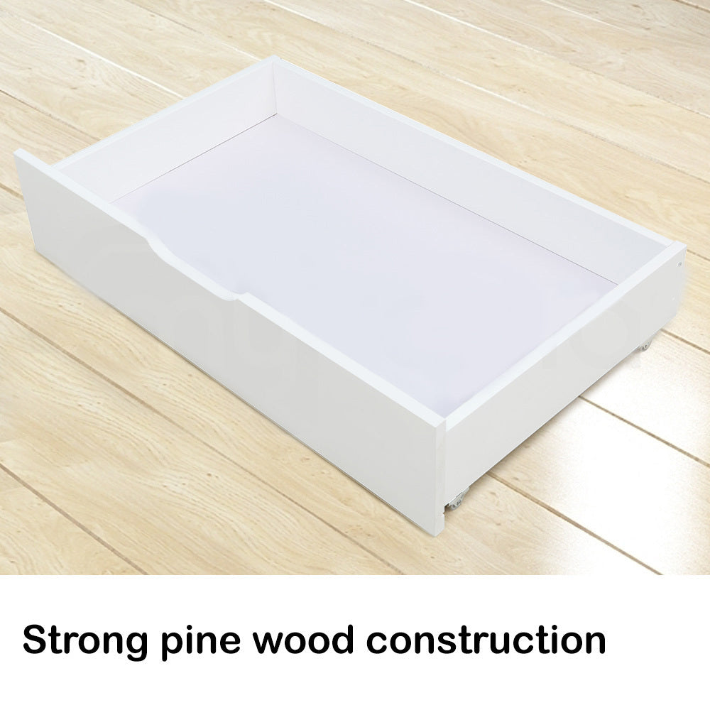 Trundle Under Bed Storage Drawers 2 Pieces White Storage Design