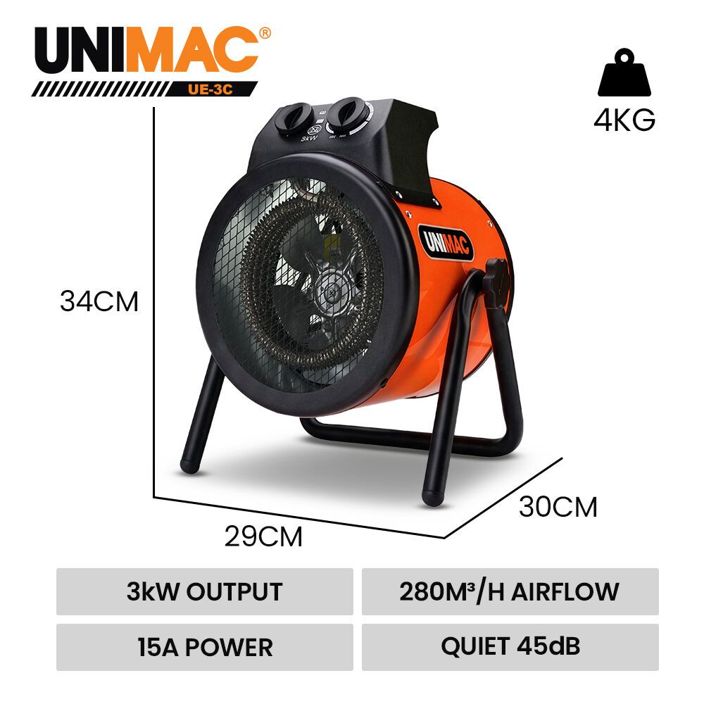 UNIMAC 3kW Electric Space Heater 15A | Simpledeals