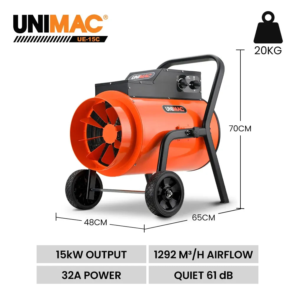 UNIMAC 15kW Industrial Fan Heater 3 Phase | Simpledeals
