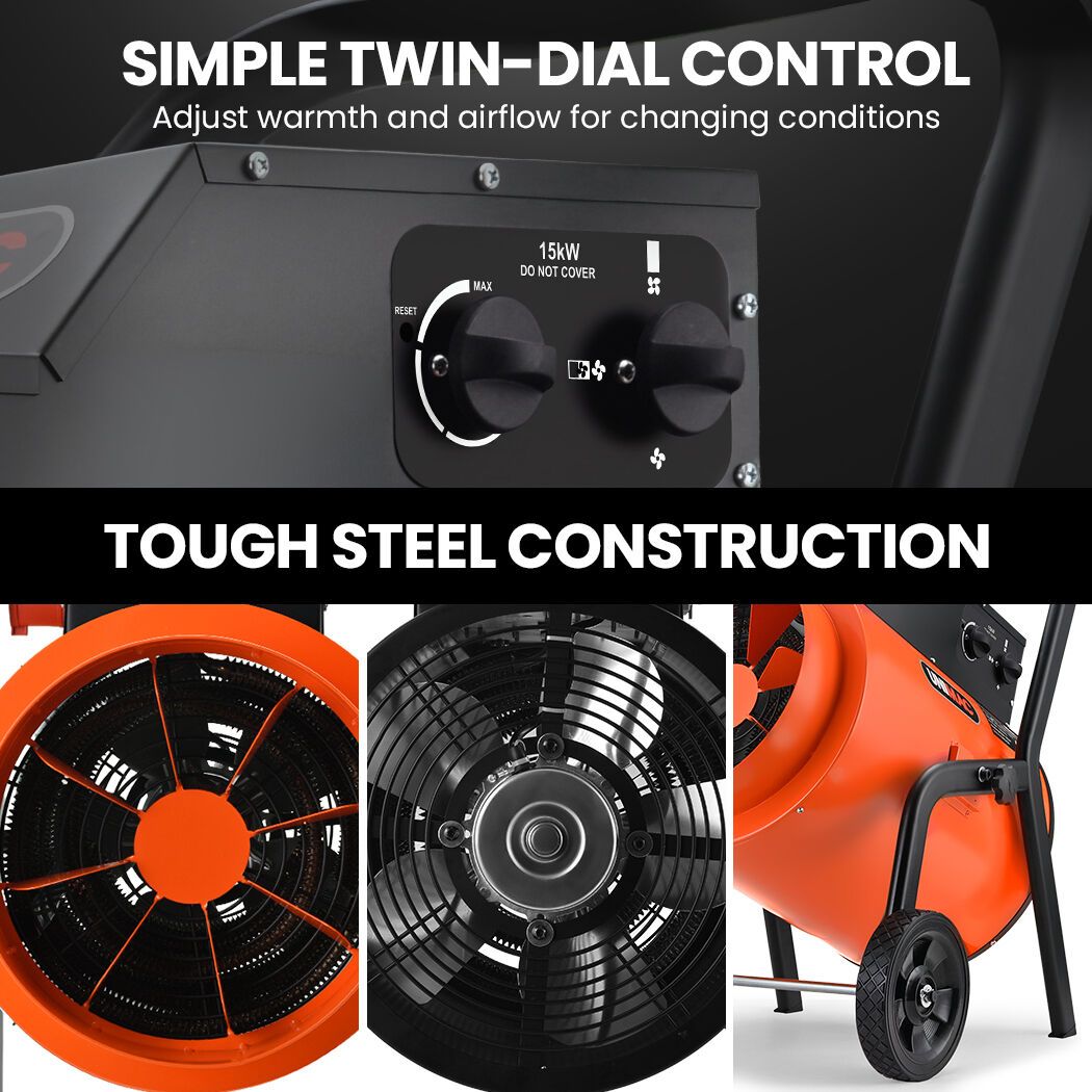 15kW Industrial Fan Heater 3 Phase | Simpledeals