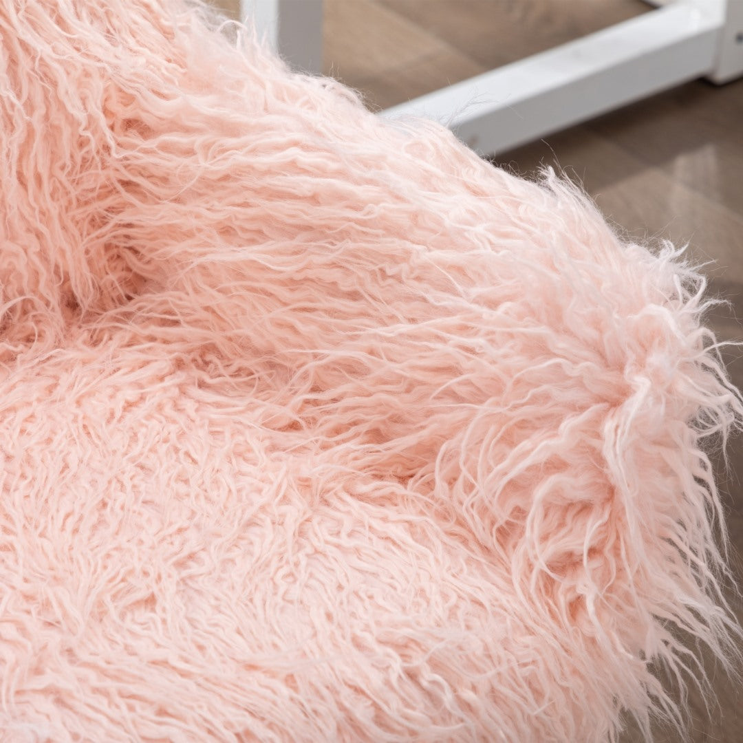 Office Chair Fur Modern Swivel Desk Chair For Women And Girls-Pink