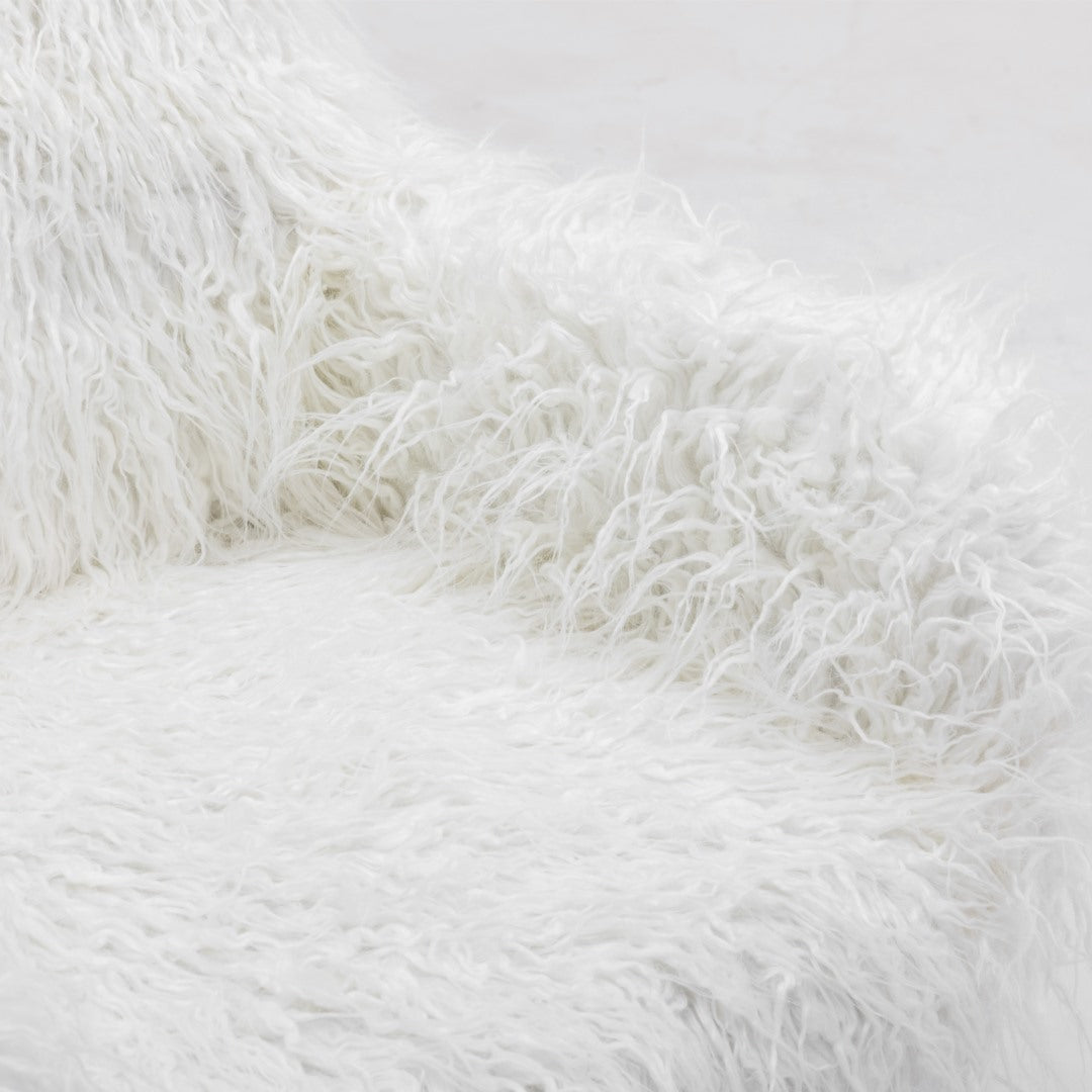 Office Chair Fur Modern Swivel Desk Chair For Women And Girls-White