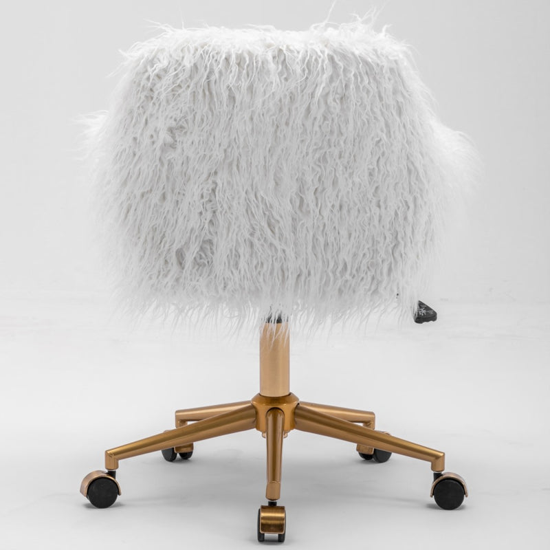 Office Chair Fur For Women And Girls-White