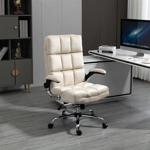 Soft Linen Home Ergonomic Swivel Adjustable Tilt Angle And Flip-Up Arms Office Chair