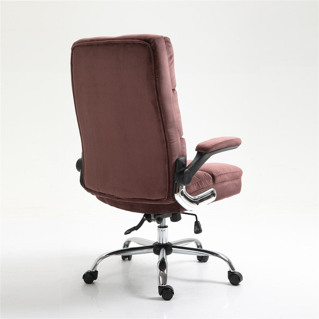 Soft Linen Home Ergonomic Swivel Adjustable Tilt Angle And Flip-Up Arms Office Chair