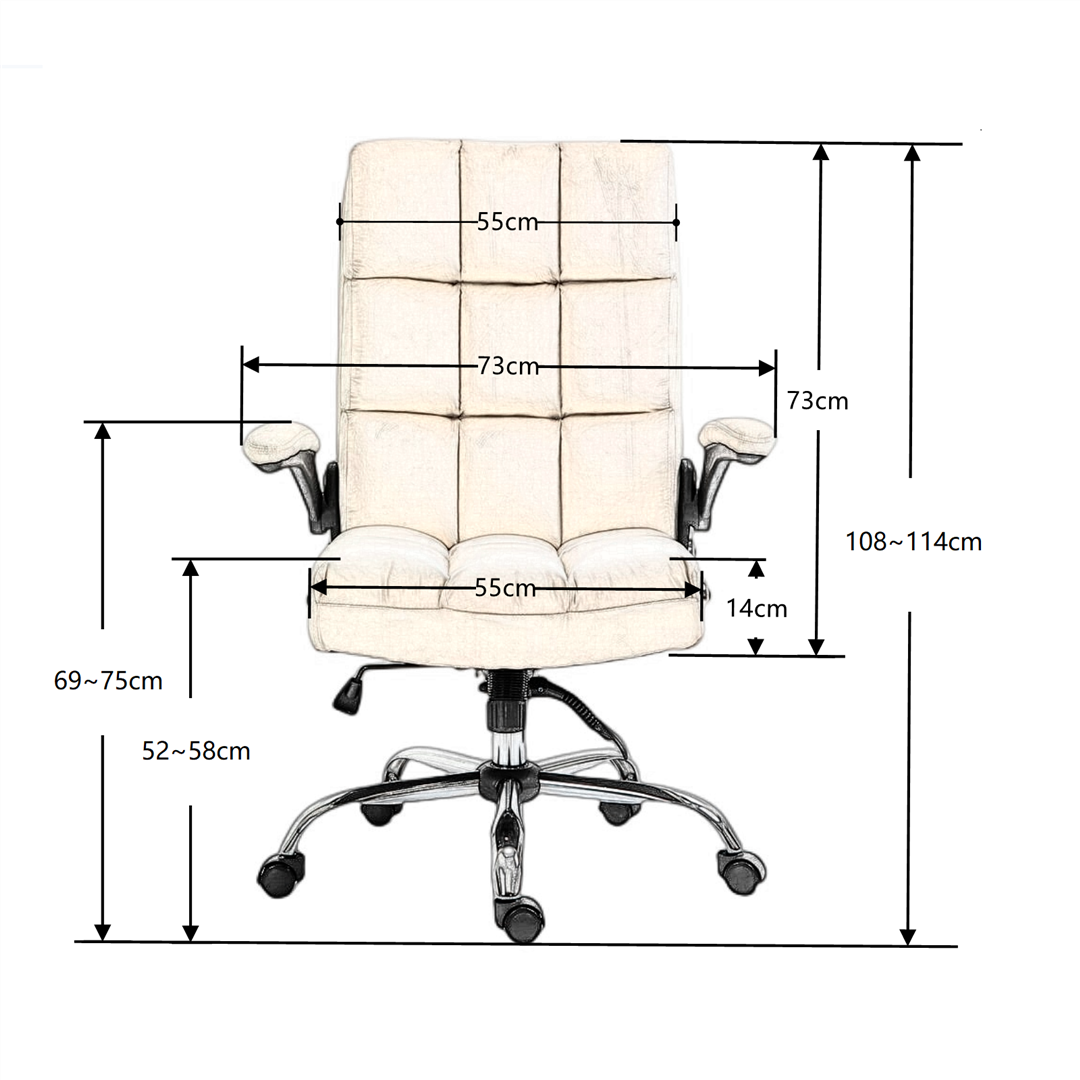 Velvet Home Ergonomic Swivel Adjustable Tilt Angle And Flip-Up Arms Office Chair