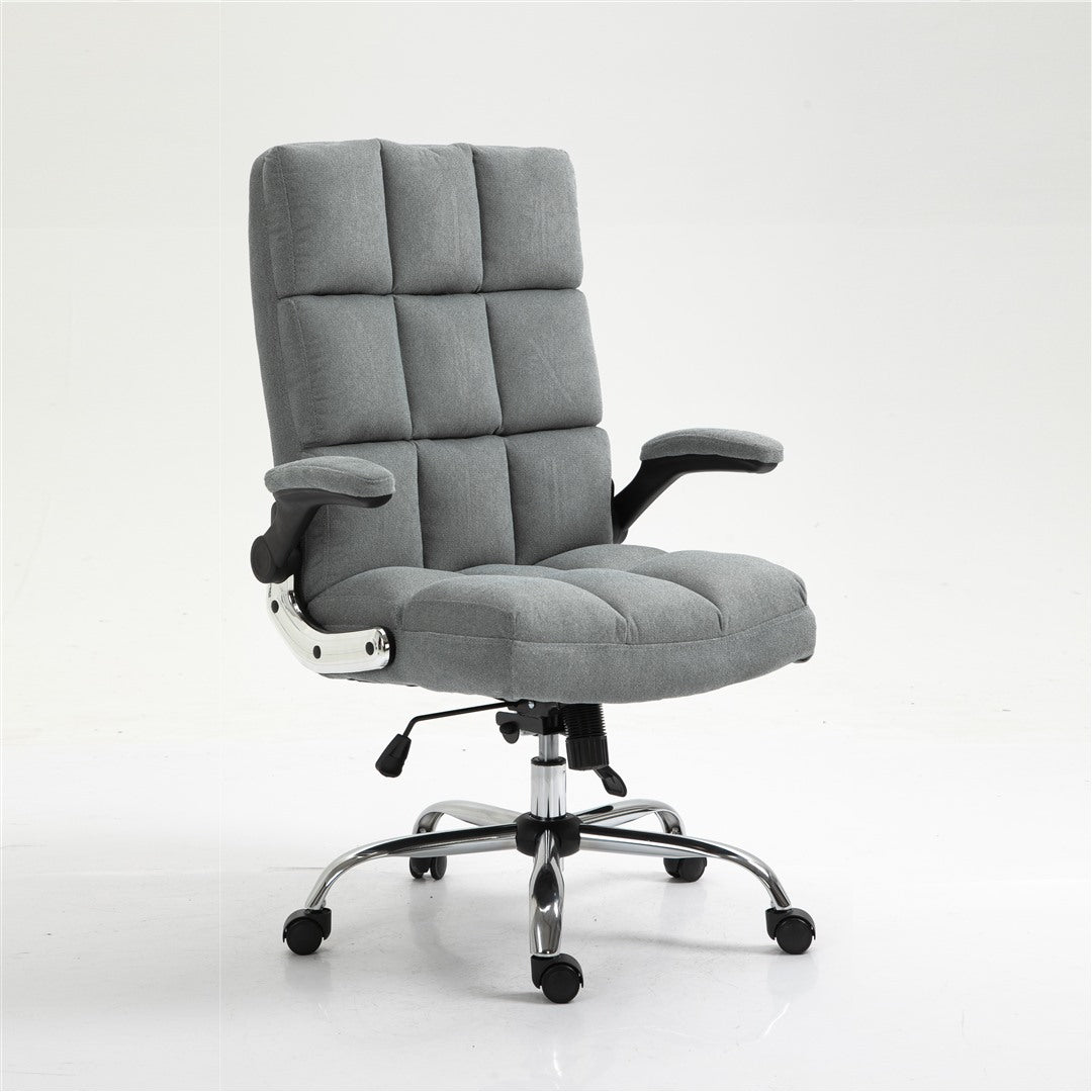 Velvet Home Ergonomic Swivel Adjustable Tilt Angle And Flip-Up Arms Office Chair