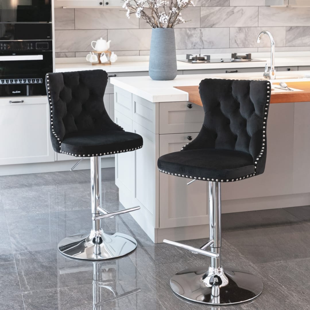 Adjustable Bar Stool Velvet