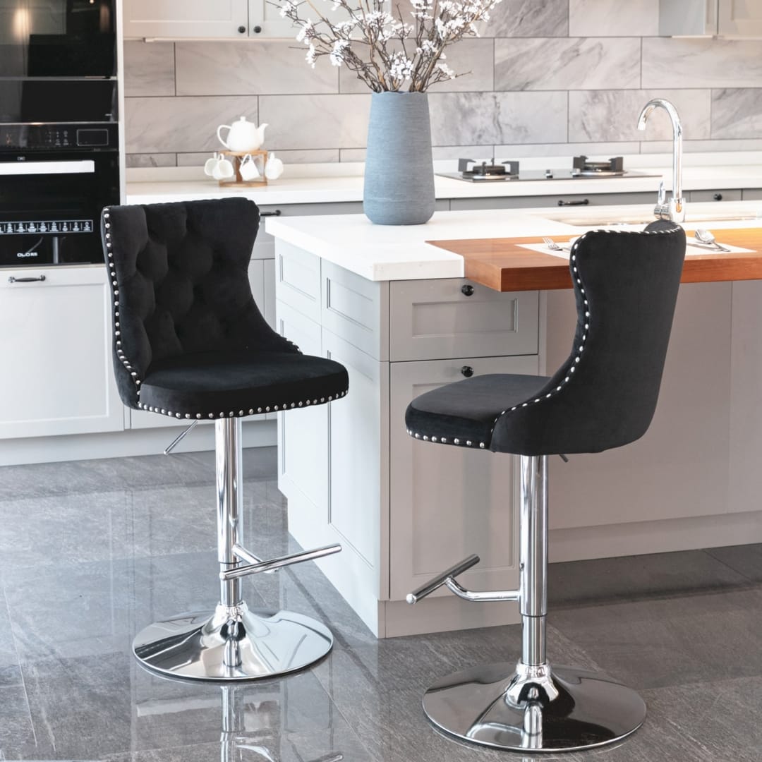 Adjustable Bar Stool Velvet