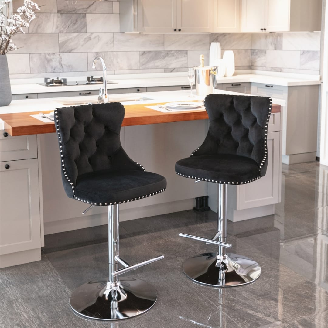 Adjustable Bar Stool Velvet