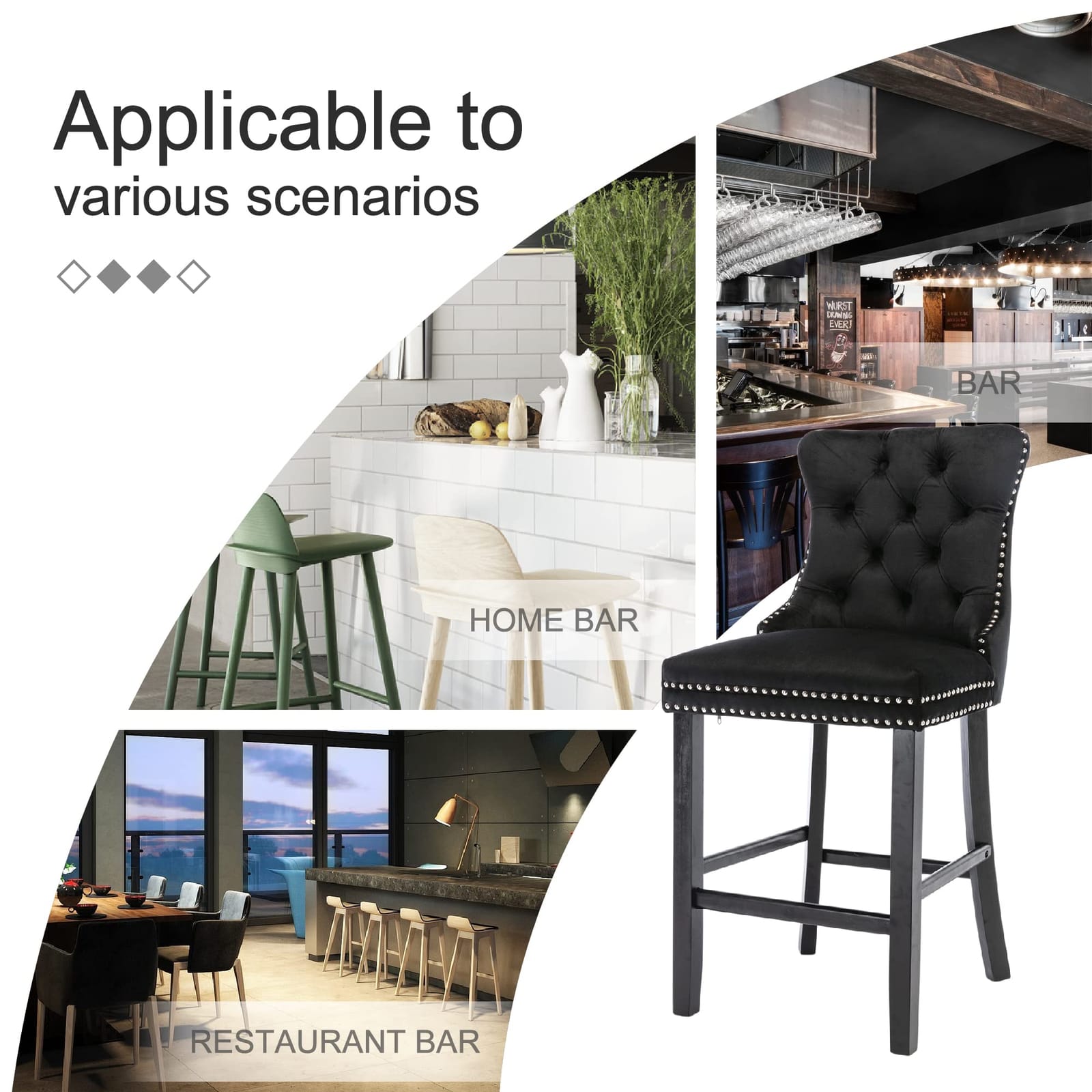 Tufted Velvet Kitchen - Black