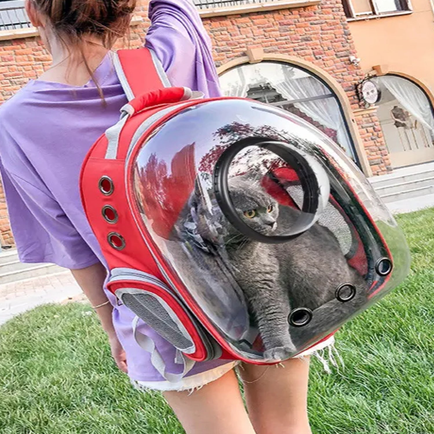 Expandable Space Capsule Backpack - Model 2 Red