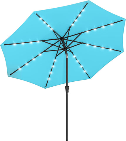 2.7m Solar Lighted Outdoor Patio Umbrella