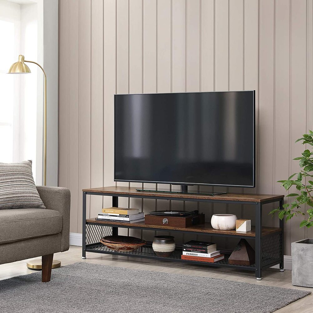 Industrial TV Stand for Screen Size up to 60 Inches Rustic Brown LTV50BX