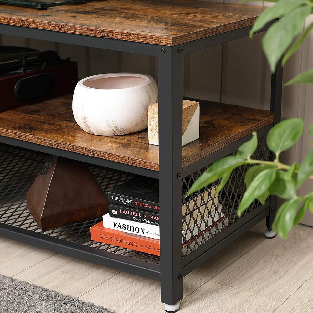 Industrial TV Stand for Screen Size up to 60 Inches Rustic Brown LTV50BX