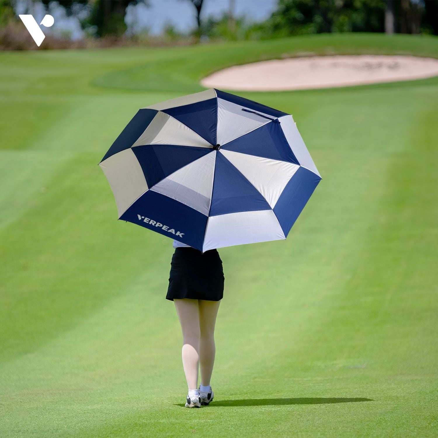Golf Umbrella Blue & White 62"