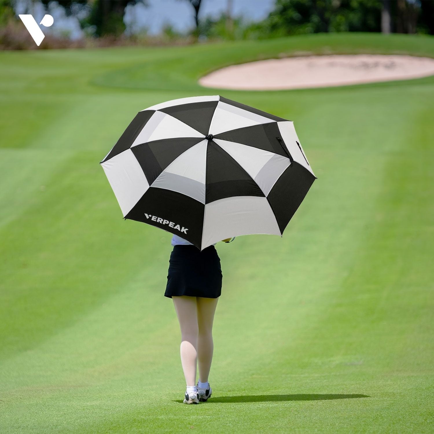 Golf Umbrella Black & White 62"