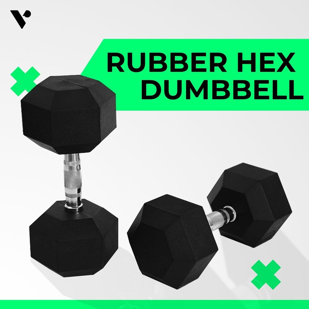 Rubber Hex Dumbbells 25Kg