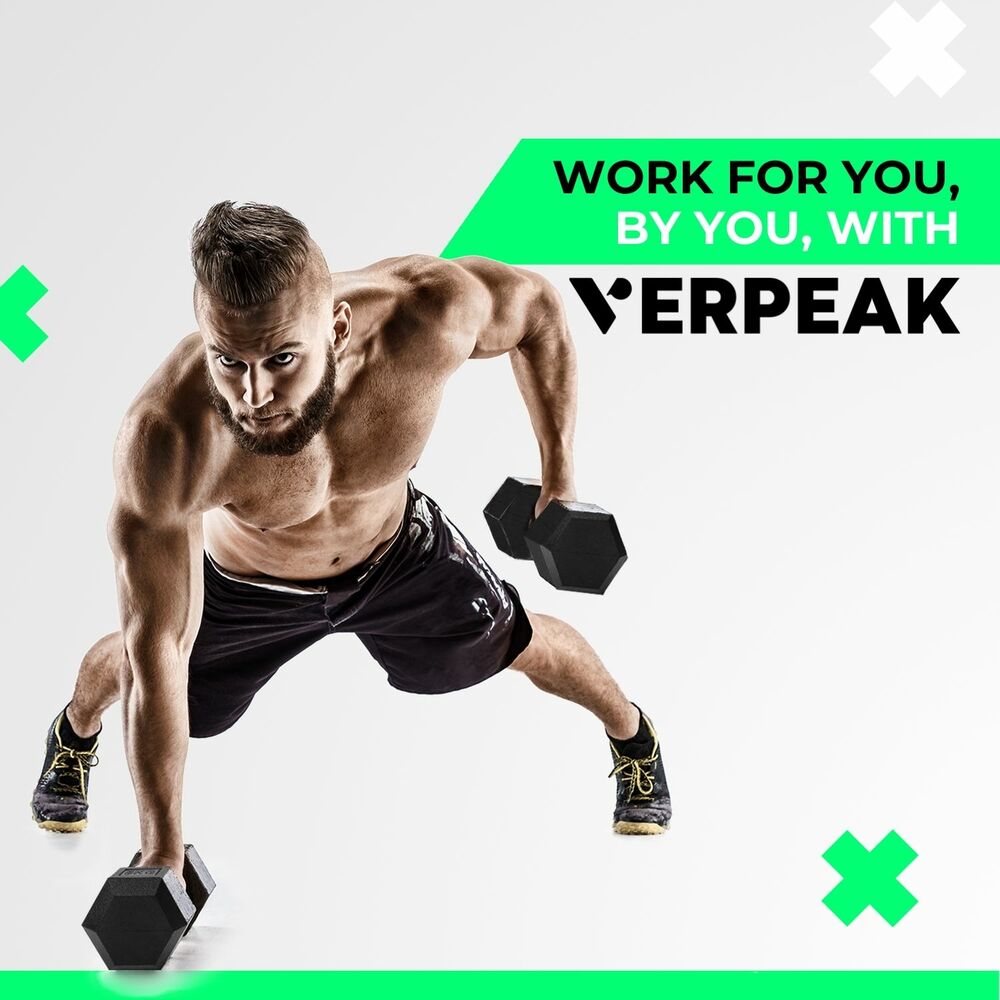 Rubber Hex Dumbbells 25kg