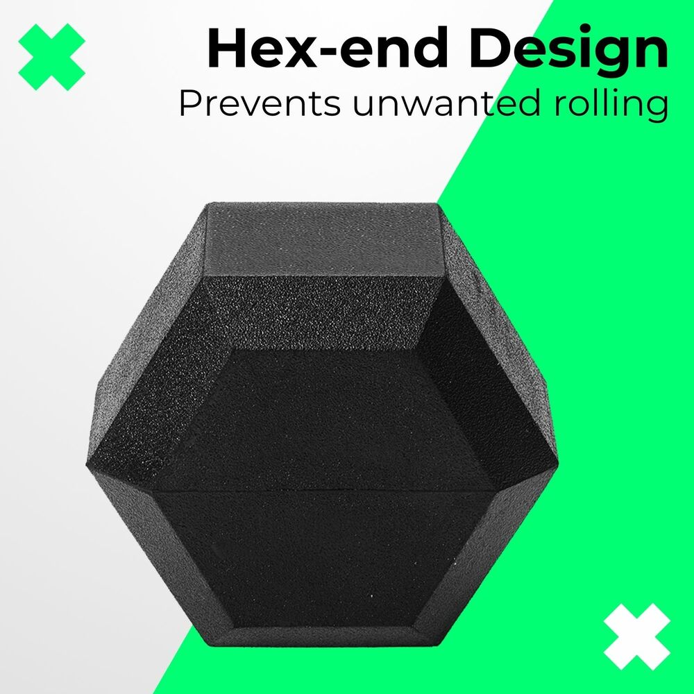 Rubber Hex Dumbbells 25kg
