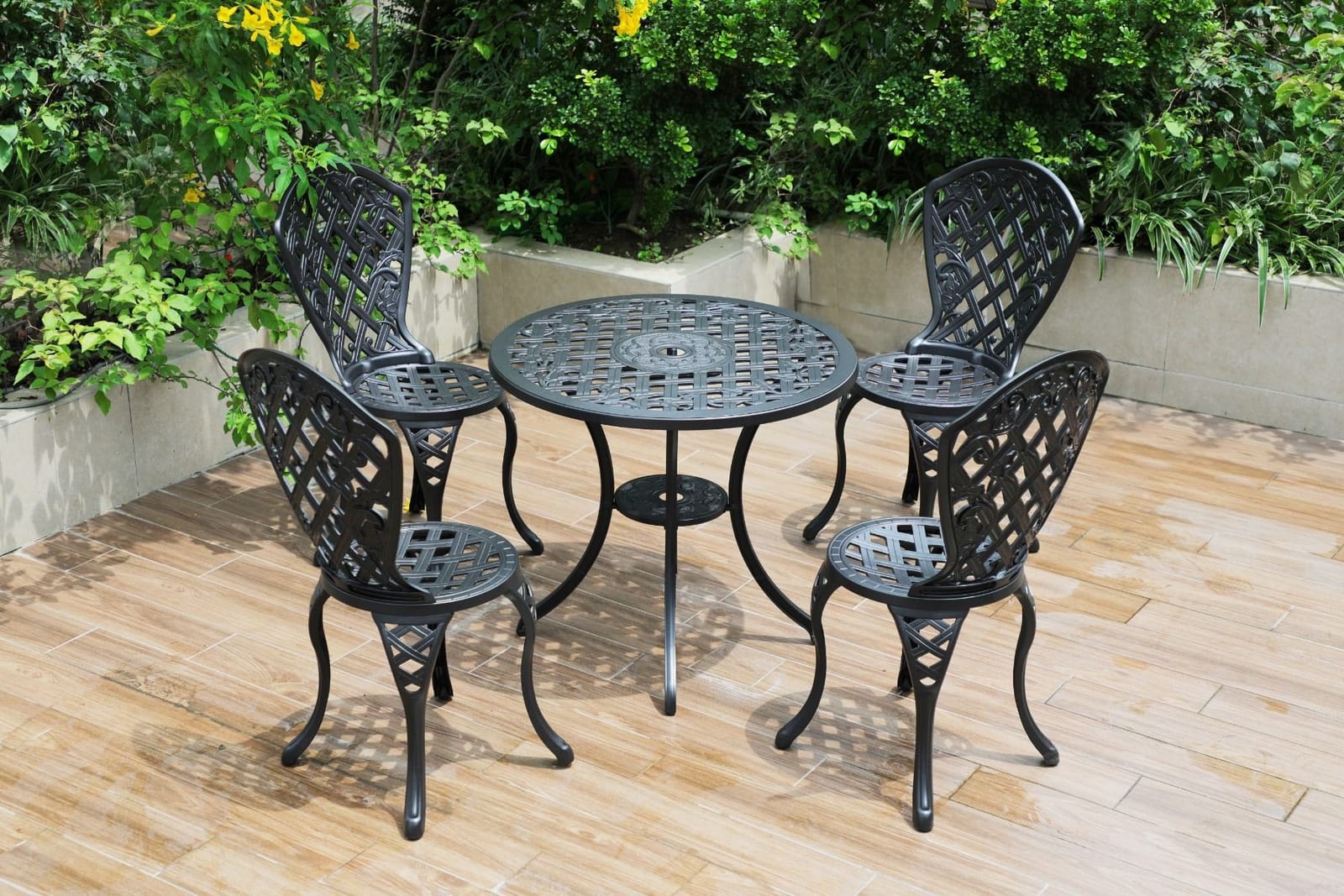 Outdoor Dining Set Aluminium 5 Piece 47x50x93cm